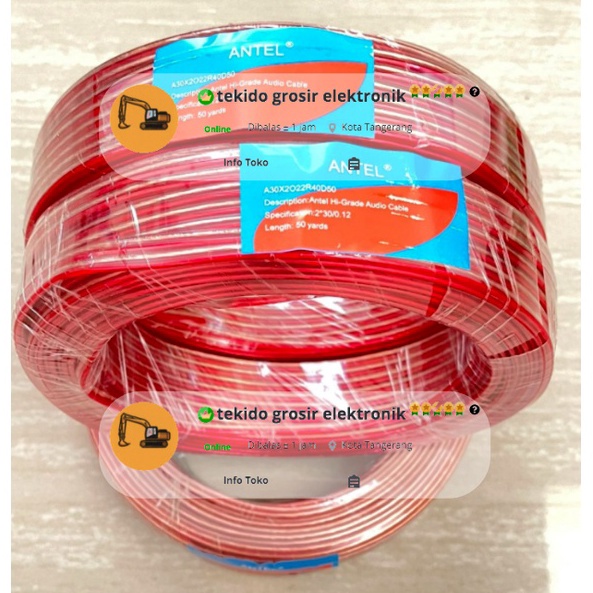 STOK TERBARU KABEL SPEAKER 2x30 2 x 30 40 meter 40m 40meter 50 YARD ANTEL 40 meter