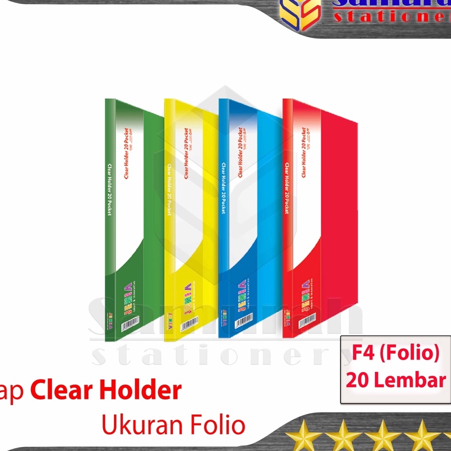 

NKJW1806㊐ Map Clear Holder 20 Pocket Polos Folio Jenia / Album Plastik isi 20 lembar Kantong Bening / Map Katalog List Harga ㊩