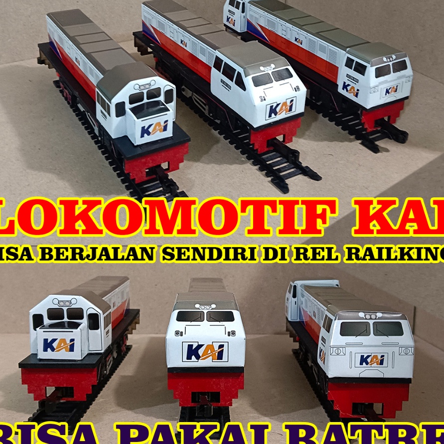 DQZJ5919 Realpct  Kereta Api Indonesia - mainan lokomotif Kereta api (Handmade)