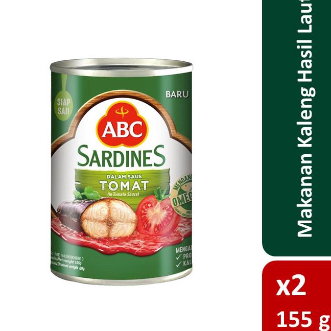 

Laris MW09E ABC Sarden Saus Tomat 155 g x2 L48 ✺Bayar Di Tempat