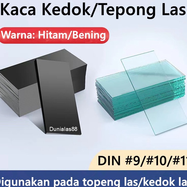 ￣ wo 5PCS Kaca Kedok Las DIN No.9 No.10 No.11 Hitam Bening Putih Black 9 10 11 Diskon Promo｀