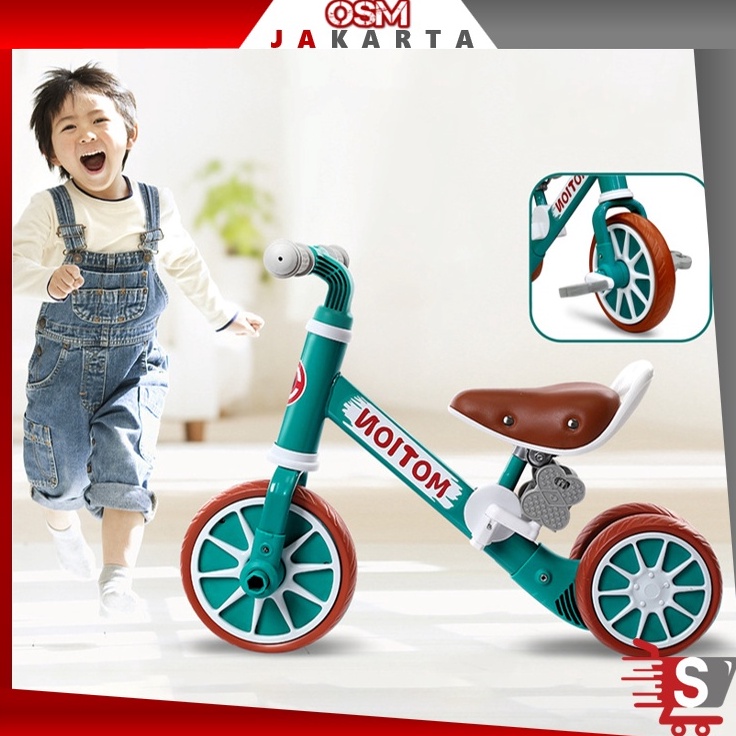 MENARIK. OSM JKT 5627 Sepeda Motion Balance Bike / Mainan Sepeda Balance Bike Dengan Pedal Roda 3 / 