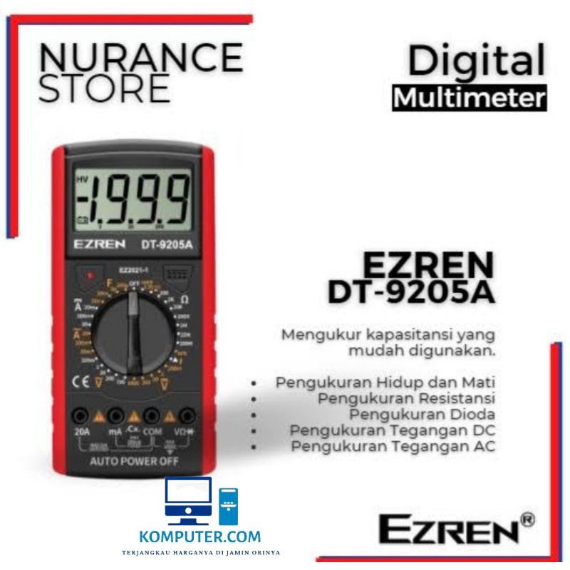 DT-9205A EZREN  Profesional Digital Multimeter Auto AC/DC Votage Original