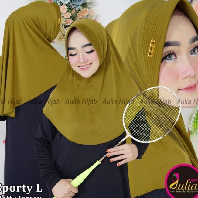 MPLK8095㊖ Hijab Sport Instan Aulia L Jersey Premium Menutup Dada Jilbab Hamidah Kerudung viral origi