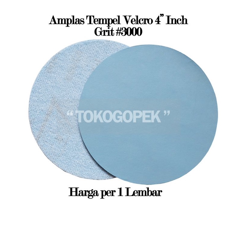 ➤ AMPLAS TEMPEL VELCRO 4" INCH BULAT GRIT 3000 - 1PC ❊ ➽