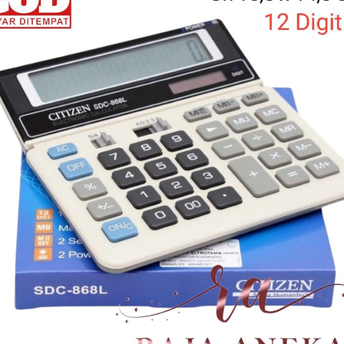 

XJMZ5393㊩ Citizen Calculator SDC-868L - Kalkulator Desktop Meja Kantor SDC 868L citizen 868 ㊯