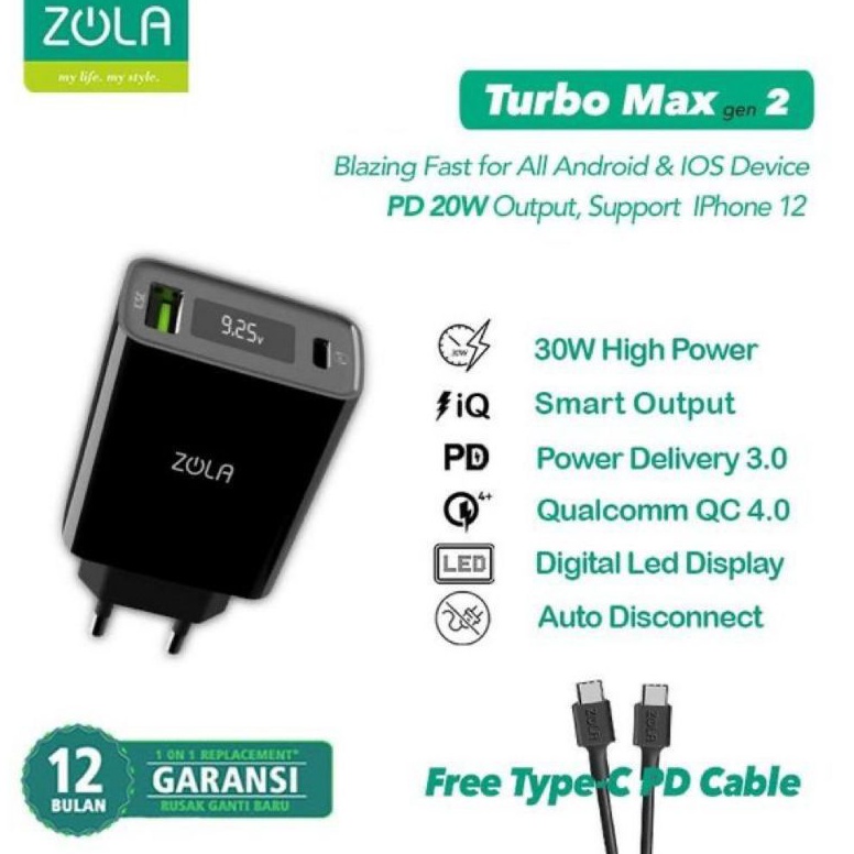 Murah.. Big Sale Zola Turbo Max Charger Led Display QC 3.0 & PD For Ipad pro & Macbook