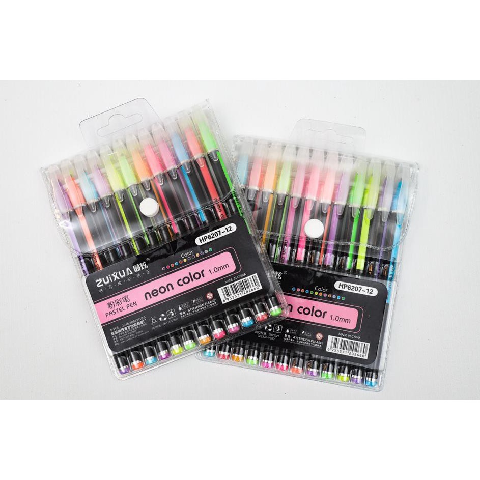 

Ready Stok Gel Pen GLITTER PASTEL (12 pcs)