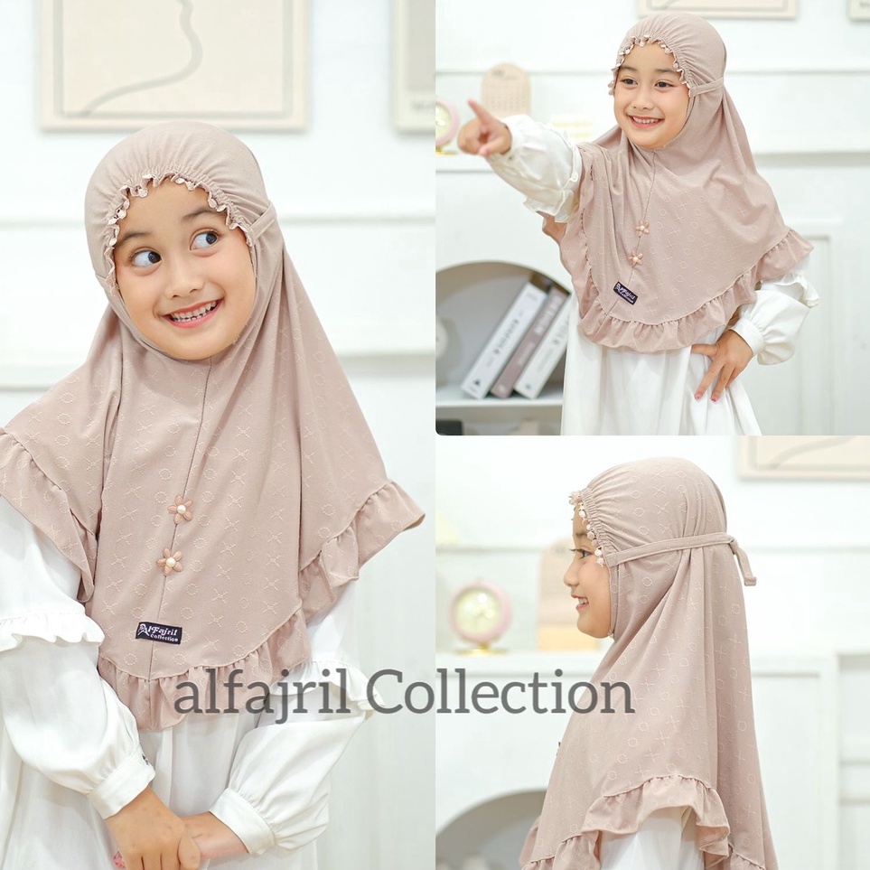 ✔️  Jilbab anak bergo kerut kids Bunga or al fajril collection