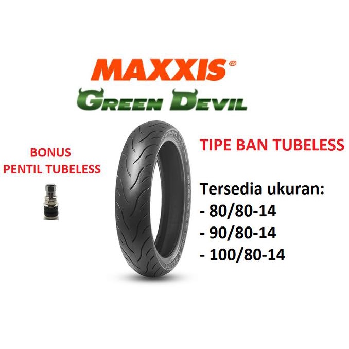 Ban Tubles Ring 14 80 80 14 90 80 14 100 80 14 Maxxis Green Devil Original