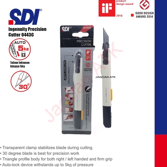 

Paling Dicari.. Ingenuity Precision Cutter SDI 0443C 9mm Blade 30 Derajat 87