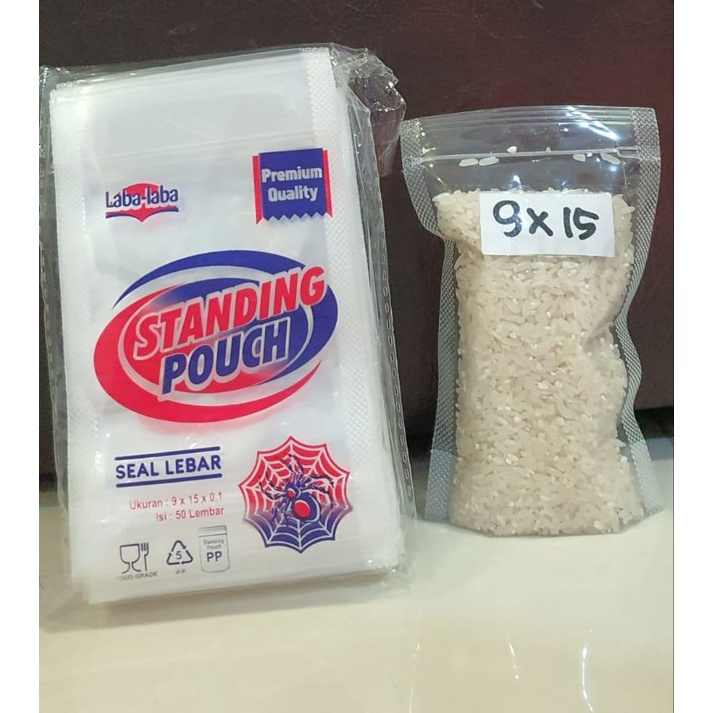 PLASTIK STANDING POUCH/PLASTIK BERDIRI 9x15
