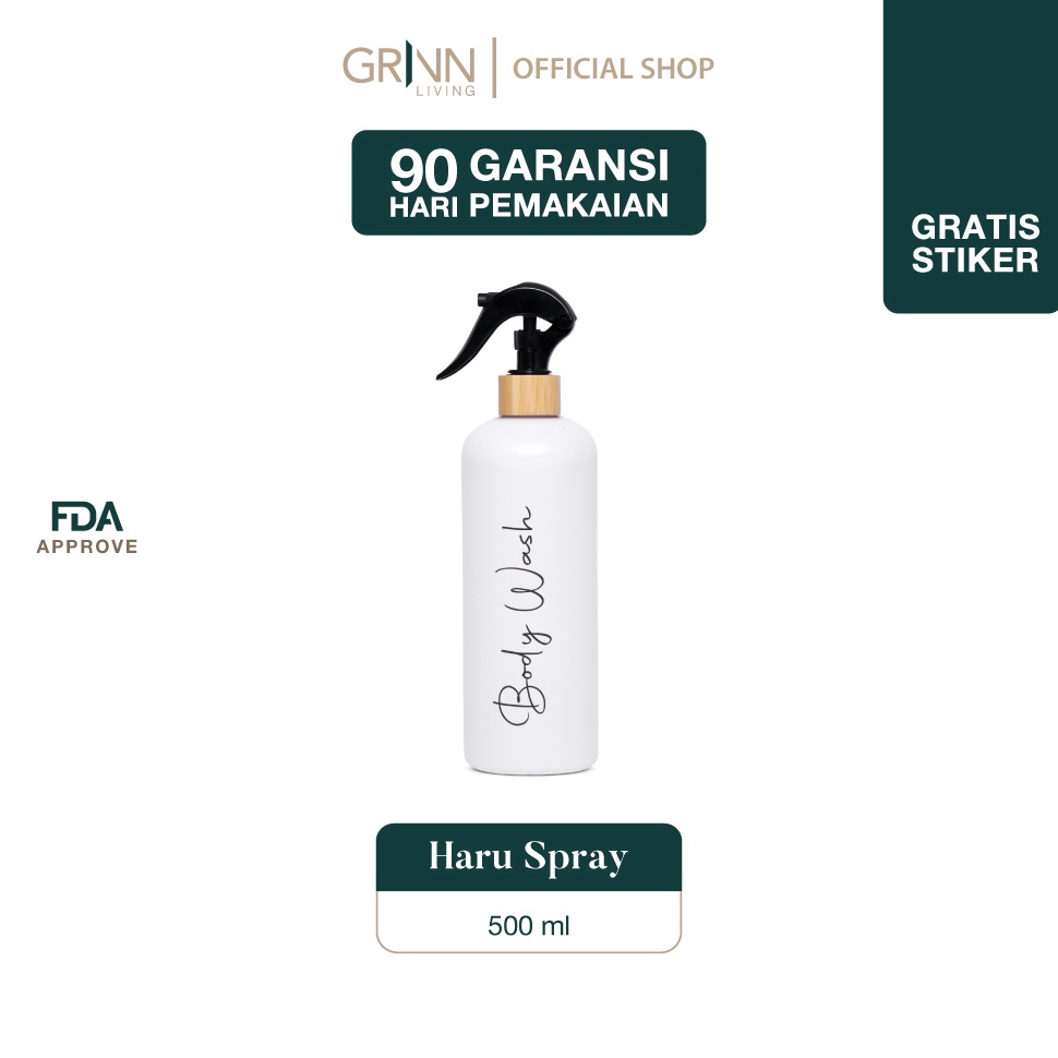 TERMURAH. GRINN LIVING Haru Botol Spray Gantung Hand Sanitizer / Disinfektan Refill 500ml Lucu Aesth