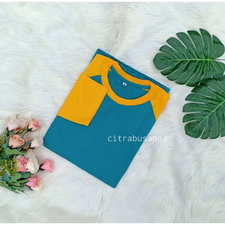 VIRAL!. KAOS RAGLAN IJO TOSKA - KUNING KUNYIT LENGAN PANJANG dan 3/4