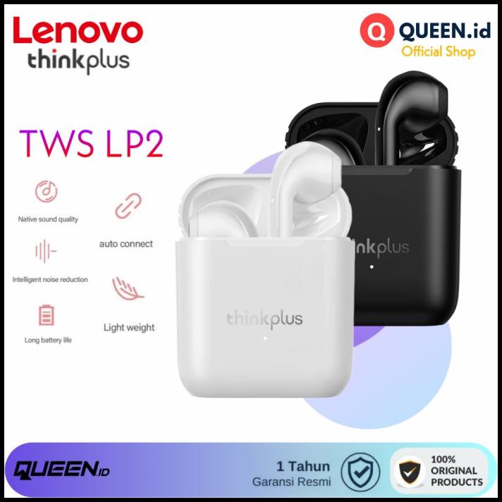 Terlaris Lenovo Lp2 Headset Bluetooth Wireless Stereo Tws Noise Reduction Ipx5