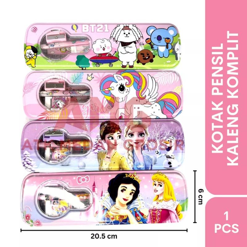 

Tokorara.id At-818 Satu set Kotak pensil karakter kaleng isi lengkap cantik