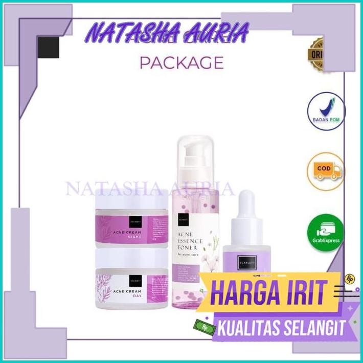 SCARLETT PAKET 4IN1 CREAM SIANG+MALAM+SERUM+TONER - SCARLETT WAJAH BEST PRODUK