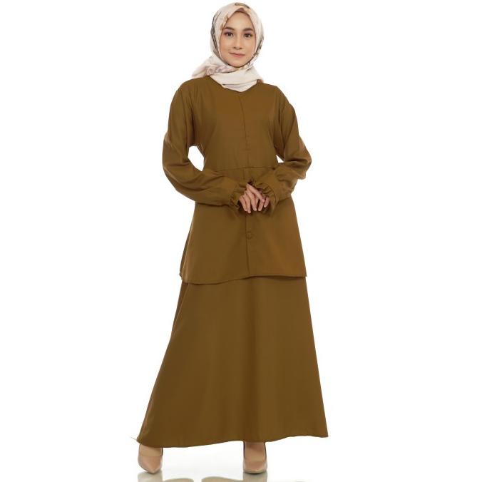 Gamis keki Khaki Pemda Seragam PNS PDH Khaki Toyobo seragam guru kerja