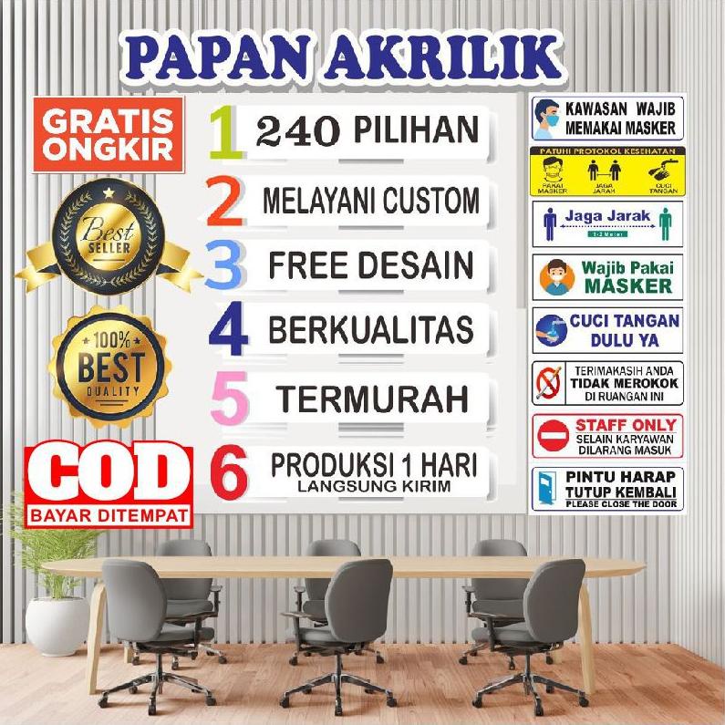 

COD, 240 PILIHAN, PAPAN AKRILIK DAN STIKER, PAPAN NAMA, AKRILIK CUSTOM, TULISAN AKRILIK FREE DESAIN