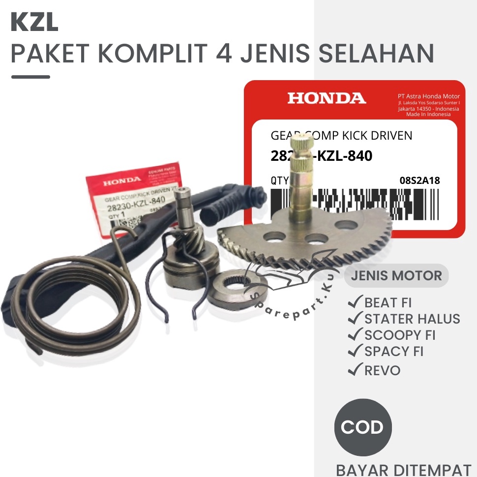 LANGSUNG ATC!. KZL PAKET KOMPLIT ENGKOLAN + AS SELAH + GIGI PINION + PER SELAH MOTOR BEAT FI / SCOOP