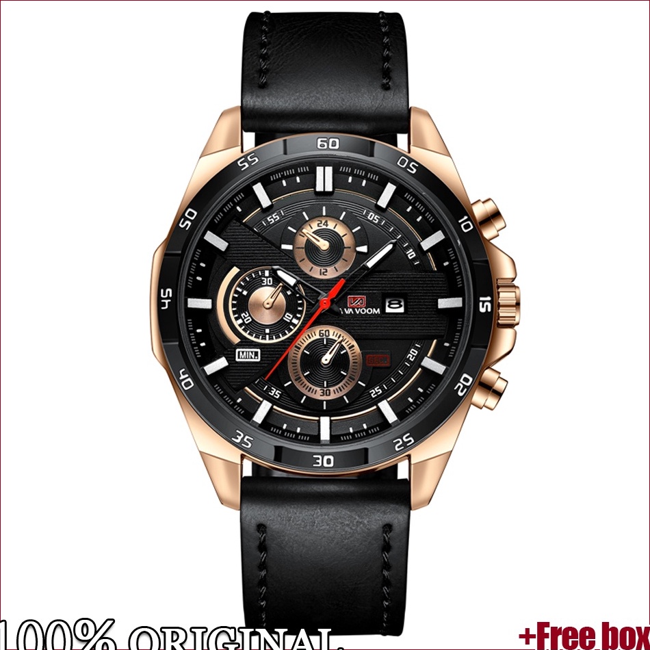 REKOMENDASI. Jam Tangan Pria VAVA VOOM 100% Original Kronograf TANGAN COWOK Quartz Analog Kulit Gift