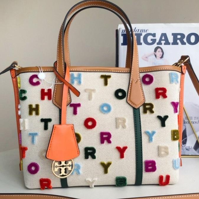 (100% ORIGINAL) Tas TB TORY BURCH Perry Fill Coupe Triple Tote Bag