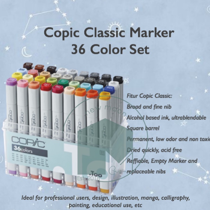 

Copic Marker Set 36 Classic Basic Color Spidol Warna Arsitektur Manga