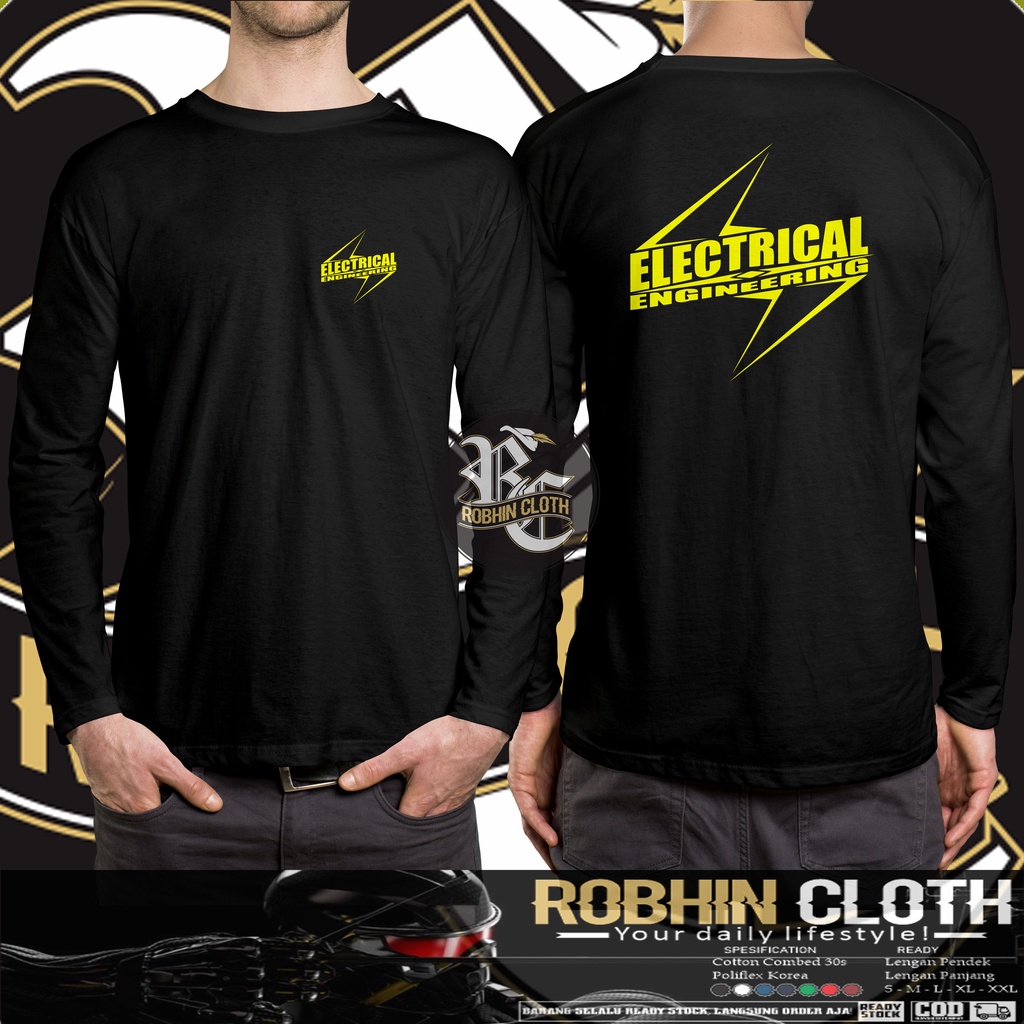 Kaos Teknik Listrik Electrical Engineering DB Lengan Panjang Baju Distro
