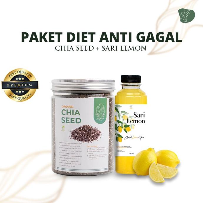 

Paket Diet Anti Gagal Sari Lemon Asli Chia Seed biji chia Asli non GMO