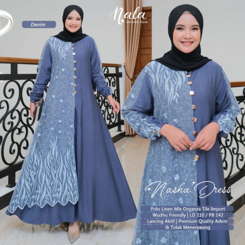 NASHA DRES/ MAXI POLOS BRUKAT PREMIUM ORI NALA