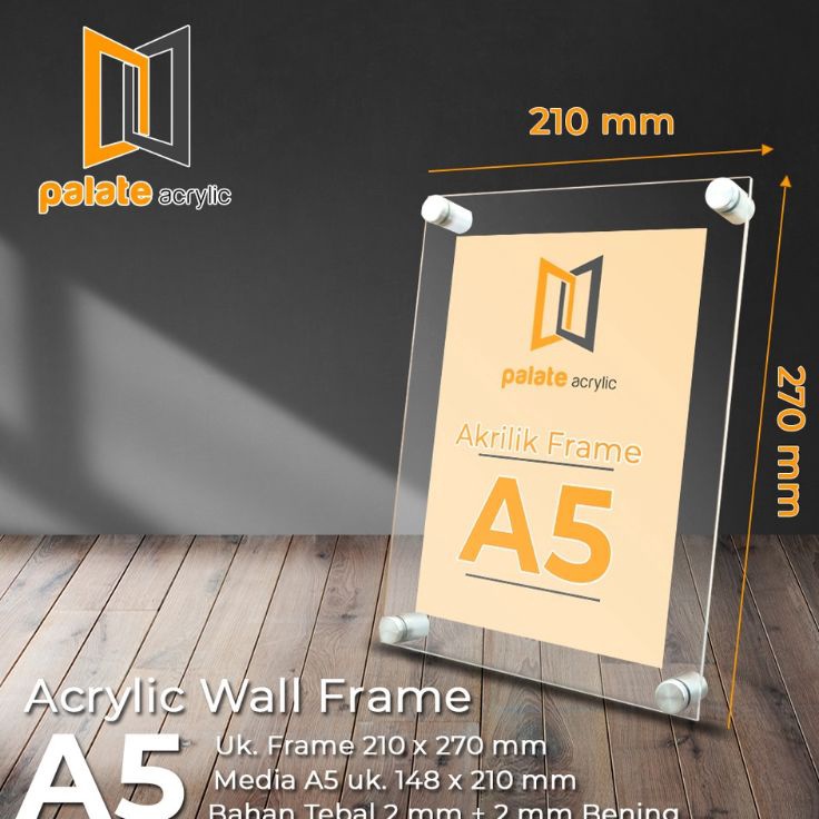 Terkini EZG FRAME ACRYLIC A5 2MM / FRAME AKRILIK A5 2MM / FRAME DISPLAY A5 2MM / POSTER AKRILIK A5 2