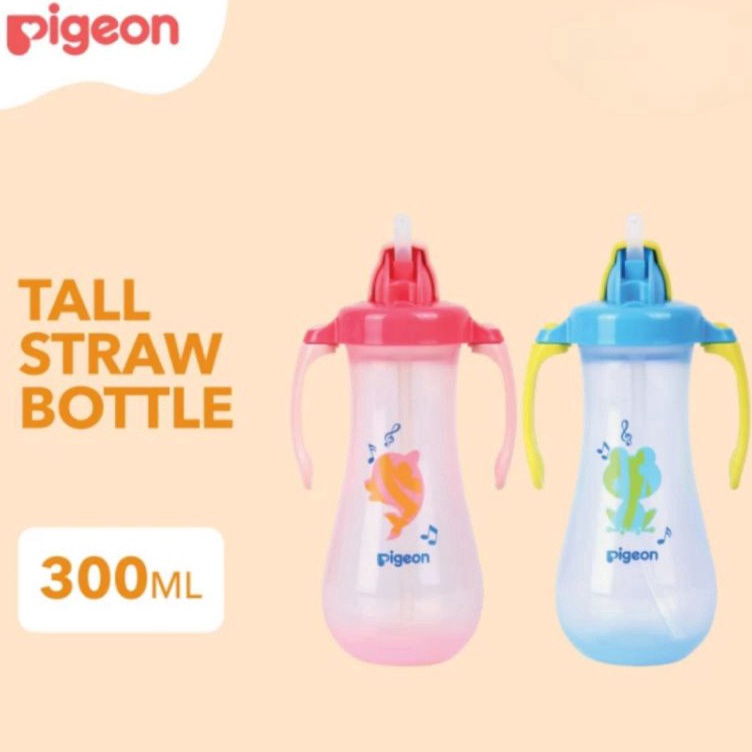 ➝ Pigeon Tall Straw 300ml Botol Minum Sedotan Training Cup Pigeon / Botol Minum Bayi dengan Sedotan 