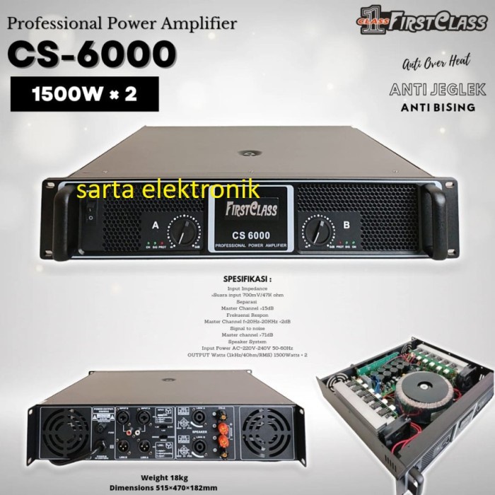 POWER AMPLIFIER FIRSTCLASS CS-6000 POWER AMPLI 2 CHANNEL CS6000