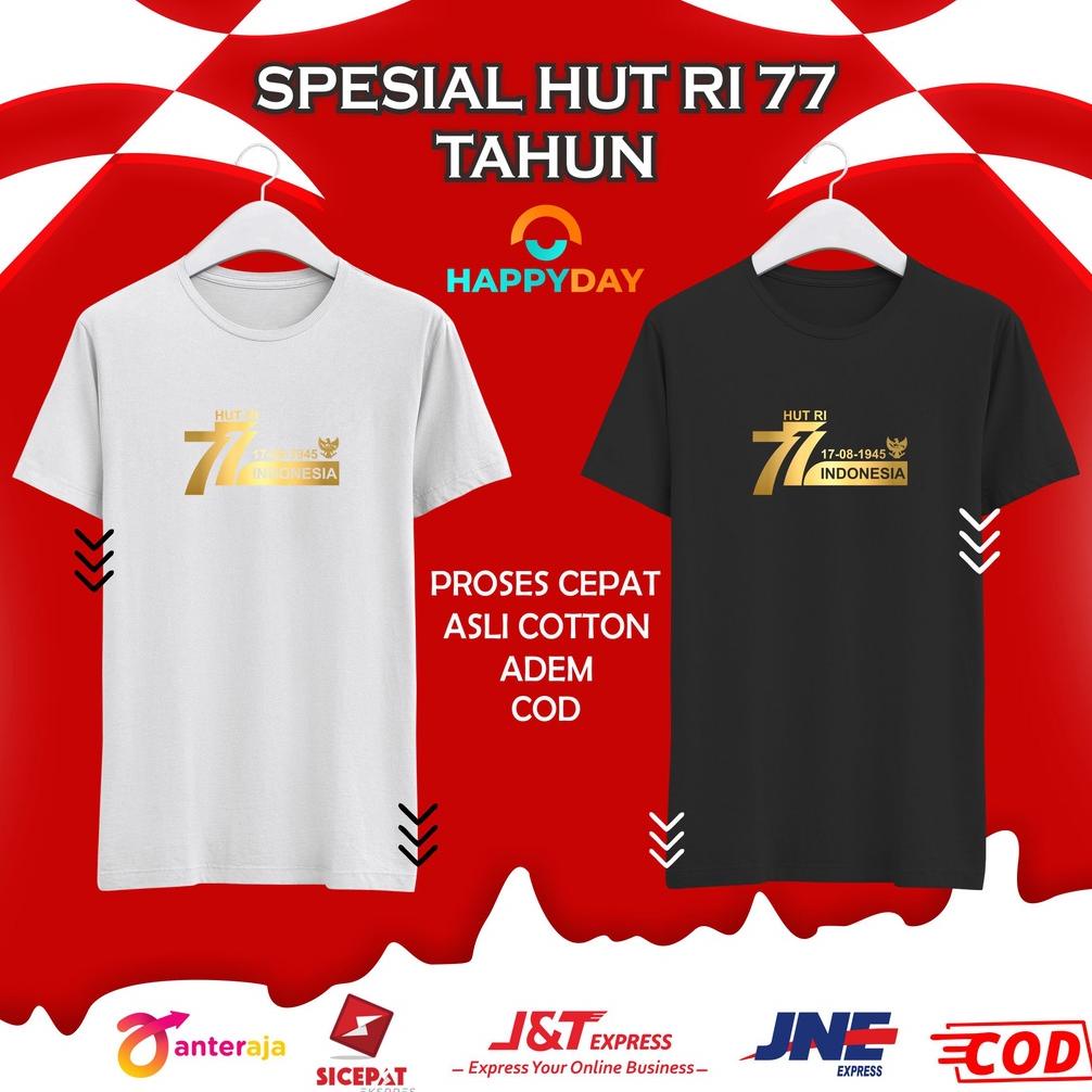 Kaos Hut Ri Ke 77 Tahun | Kaos Kemerdekaan Indonesia | Kaos Agustus Indonesia Merdeka