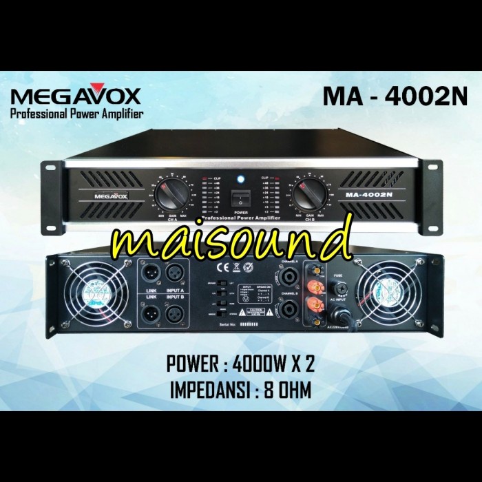 POWER AMPLIFIER MEGAVOX MA 4002 BARU AMPLI MEGAVOX MA 4002N MA4002 ORI