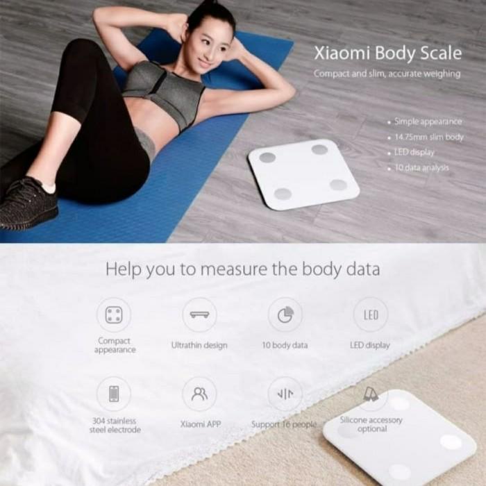 Xiaomi Mi Smart Scale 2 - Body Fat Composition Scale 2 Timbangan Badan - Notale Scale,Putih