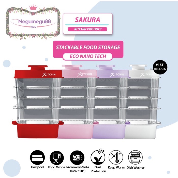 KITCHIN SAKURA FOOD STORAGE 6 LAYER /MULTILAYER/WARMER/TUDUNG SAJI