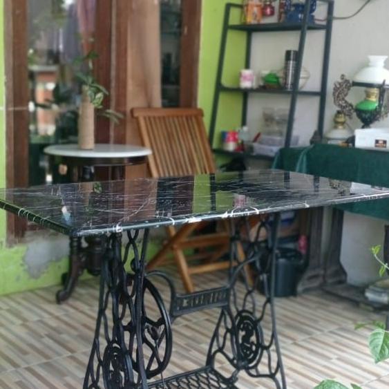 Meja Marmer Hitam Antik Kaki Meja Mesin Jahit