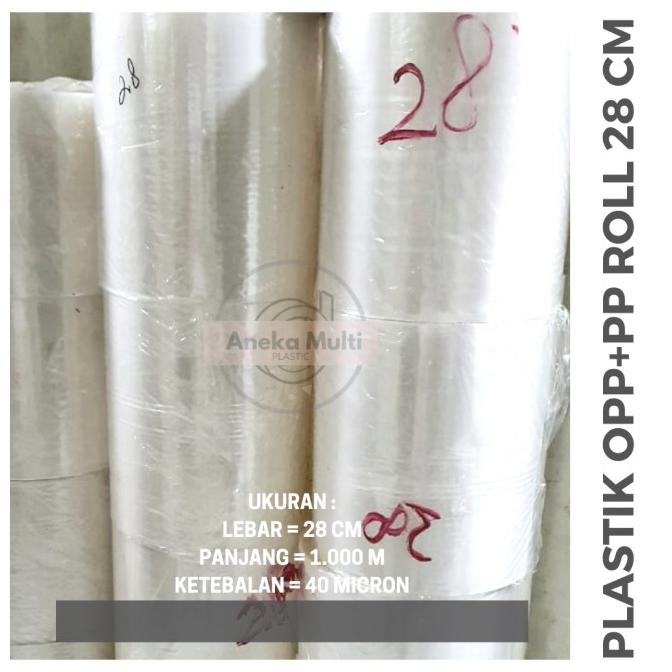 Plastik Roll OPP PP Bening Kemasan Sachet Renteng 28cm x 1000m