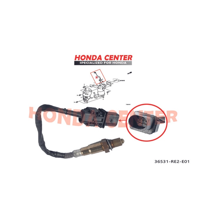 Sensor 1 oksigen bagian depan atas honda brio 5 kabel soket 6