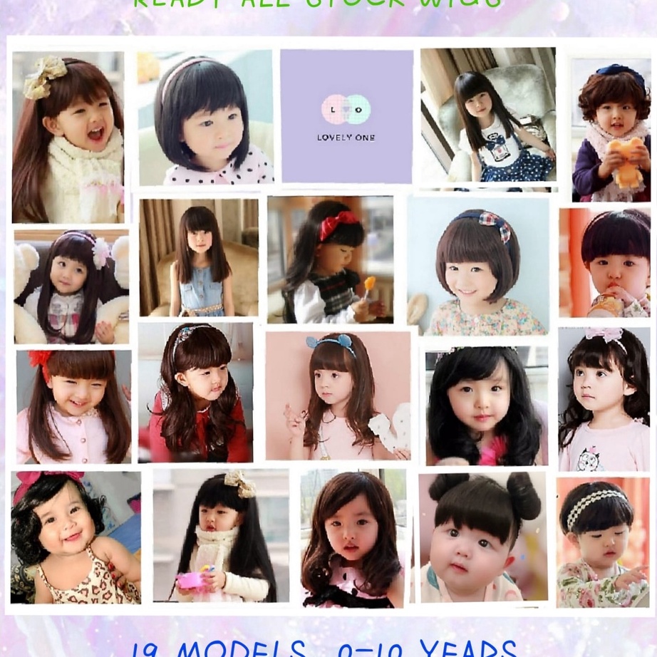 Terbatas✸☍ KJGUW Wig Rambut Palsu Bayi usia 6 Bulan-5 Tahun & Wig Anak Cewek usia 5 Tahun-10 Tahun -