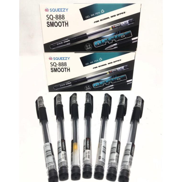 

Free Ongkir/ Harga Grosir (1kotak/12pcs) Pulpen Gel Pen SQUEEZY SQ-888