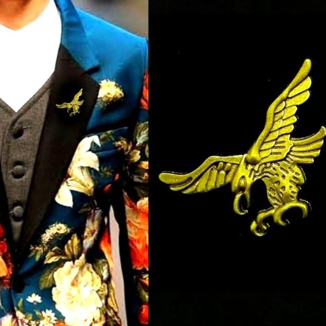 METAL GOLD FLYING EAGLE PIN BROS JAS KAMEJA TUXEDO MENS PRIA CLASSIC