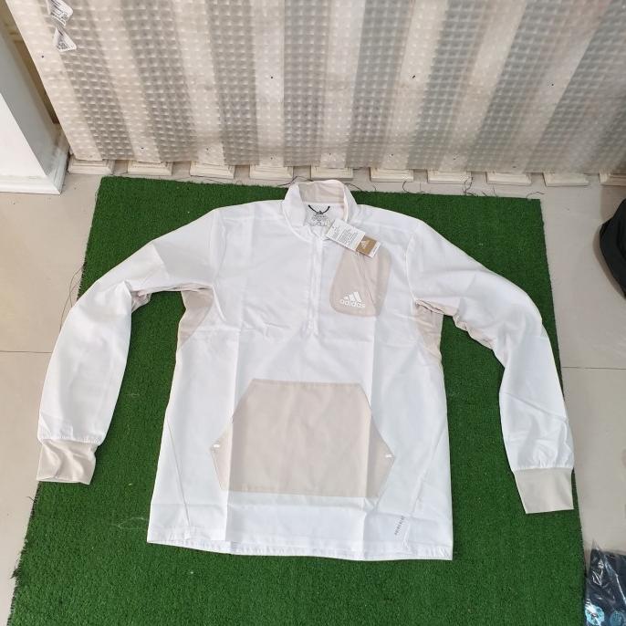 Adidas original half zip primeblue running jacket white krem bnwt