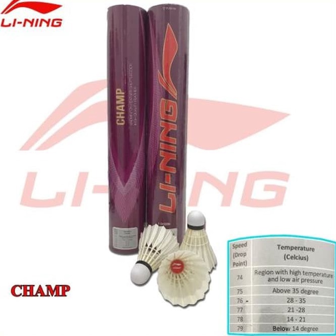 ★★ FRz SHUTTLE COCK LINING CHAMP / KOK LI NING BADMINTON BULU TANGKIS ✱ N ✉