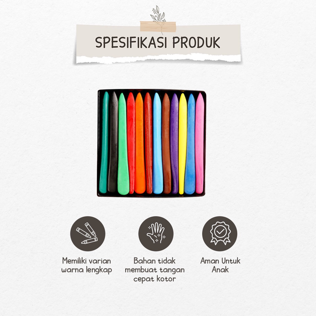 

LQZ CRAYON ANAK HANDS CLEAN NON TOXIC ANTI AIR TIDAK MEM DI TANGAN - BLOSSOM KIDS VA9