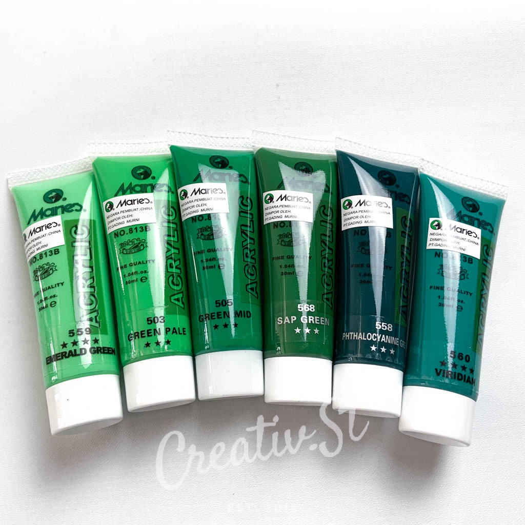 

SM3 ACRYLIC MARIES 30 ML PAINT ACRYLIC COLOUR PART 1 SATUAN CAT LUKIS AKRILIK JH2