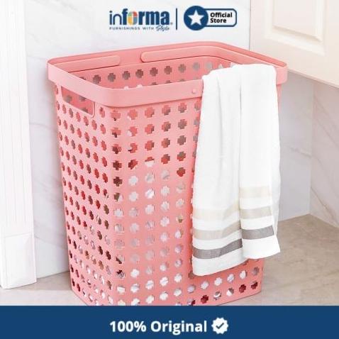 INFORMA - KERANJANG PAKAIAN - LAUNDRY BASKET WITH HANDLE PINK