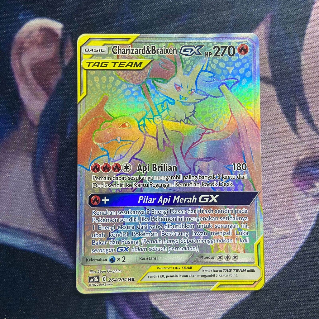 pokemon (ID) charizard braixen gx - AC3b 264/204 - HR