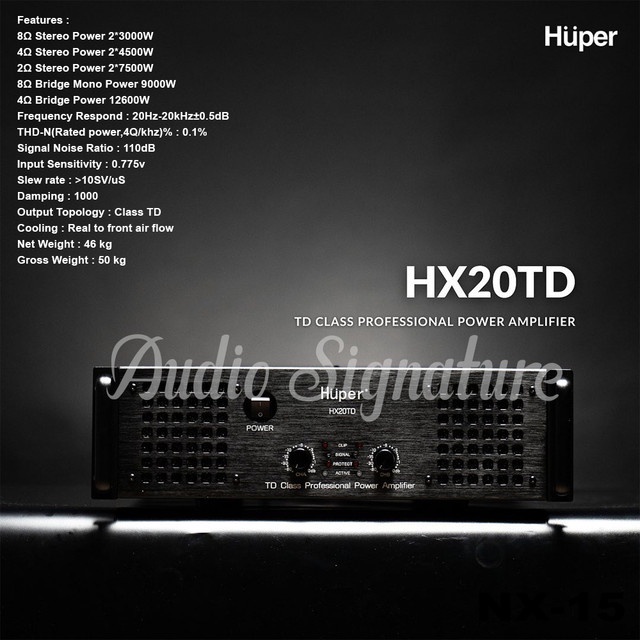 Power Amplifier 2 Channel HUPER HX20TD / HX-20TD / HX 20 TD Class TD
